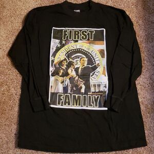 Vtg Long Sleeve Obama Family Tee sz 2X
